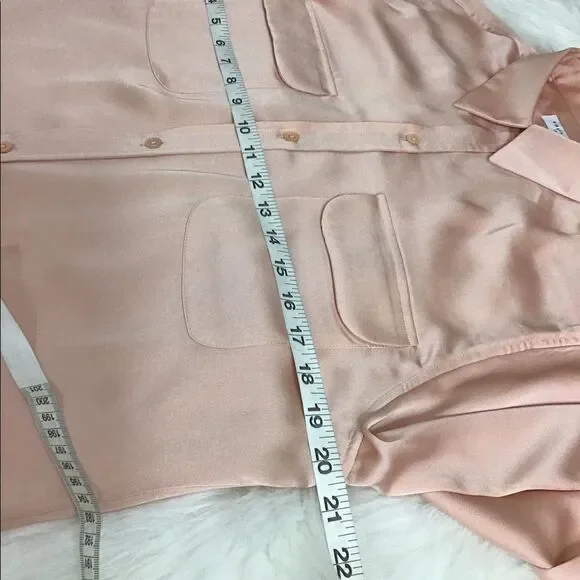 Equipment Satin Silk Signature Slim Blouse New Size Large Rose New Size Large - Picture 5 of 8